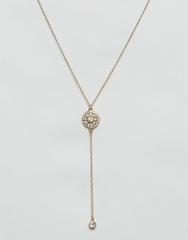 Johnny Loves Rosie Gold Disc Lariat Necklace - Gold