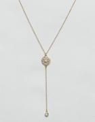 Johnny Loves Rosie Gold Disc Lariat Necklace - Gold