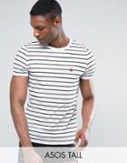 Asos Tall Standard Stripe T-shirt With Logo - White