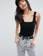 Asos Tank With Square Neck - Black