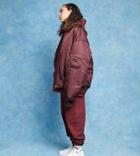 Collusion Unisex Recycled Polyester Bomber Jacket In Burgundy-red
