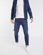 Levi's 512 Slim Tapered Fit Jeans In Sage Overt Advance Stretch Dark Wash-navy