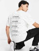 Night Addict Bilingual Connection Backprint Oversized T-shirt-blue