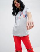 Love Moschino Colorful Logo T-shirt - Gray