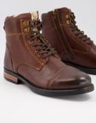 Silver Street Faux Fur Lined Lace Up Leather Boots In Brown