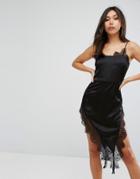 Prettylittlething Lace Trim Cami Dress - Black