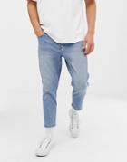 Only & Sons Cropped Jeans In Blue - Blue