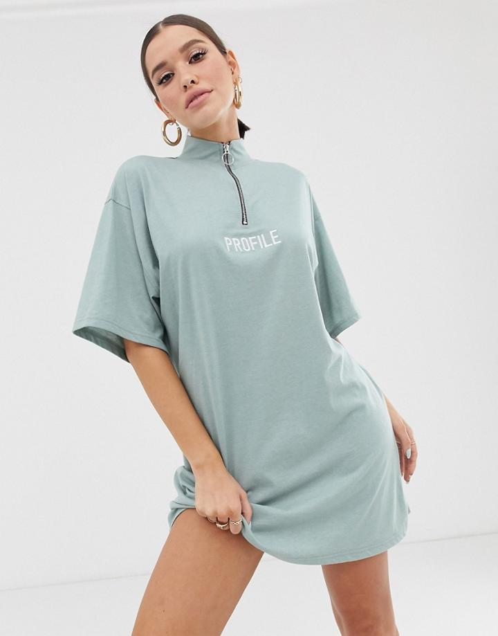 Public Desire X Lissy Roddy Oversized T-shirt Dress-green