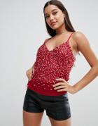 Asos Cami In Scatter Embellishment - White