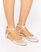 Aldo Falorisa Gold Ballerina Flat Shoes - Gold