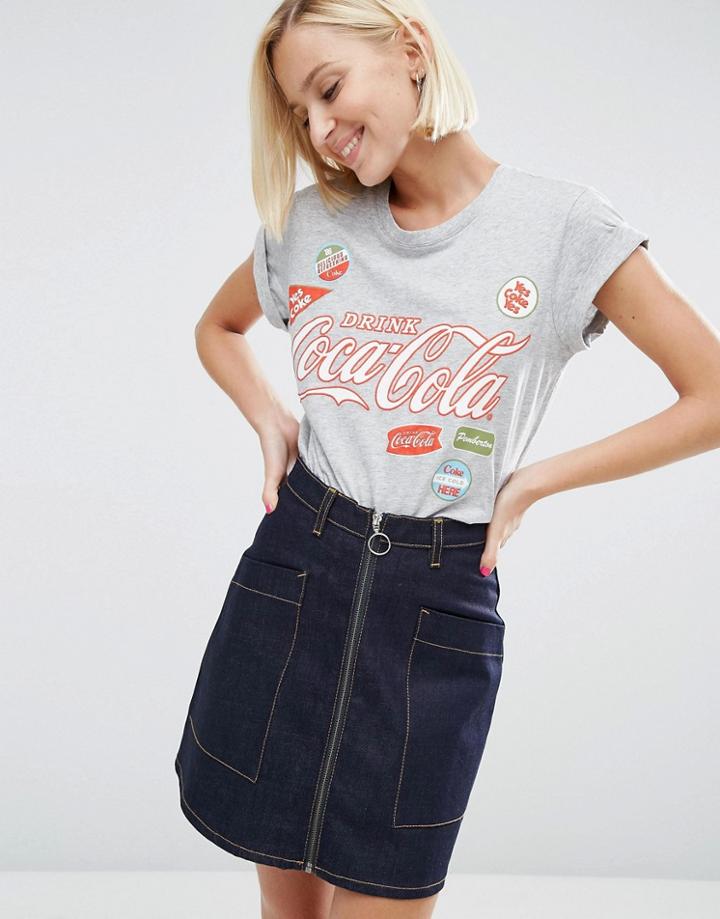 Asos T-shirt With Coca Cola Badge - Multi