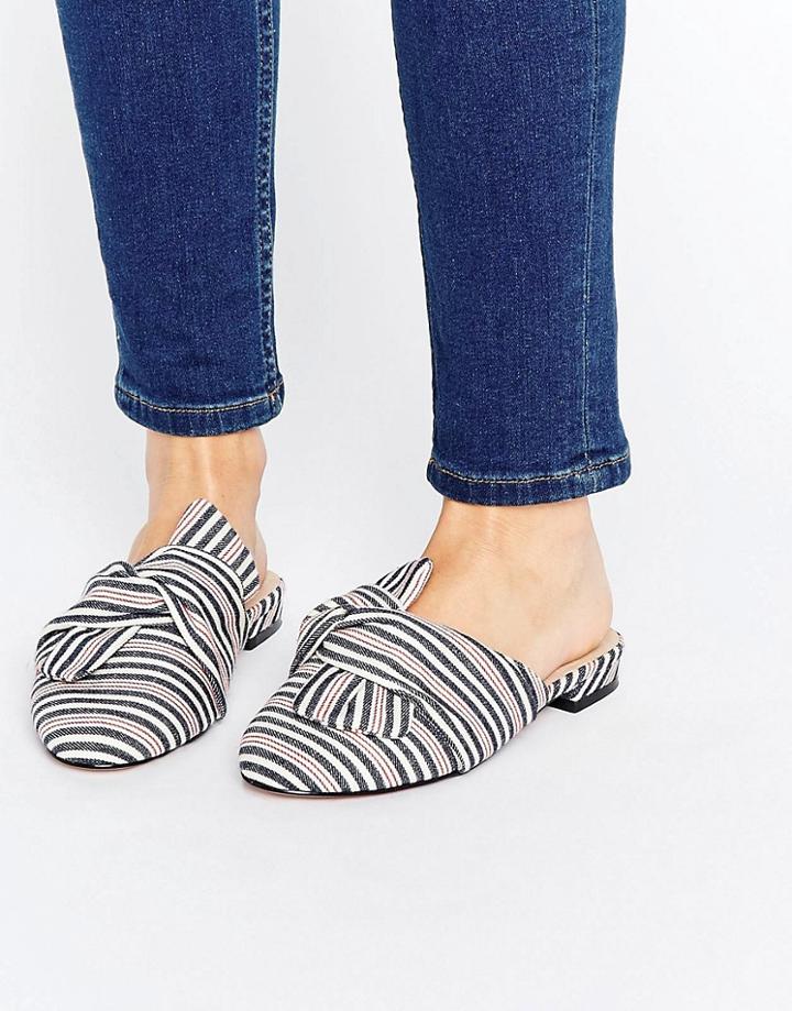 Asos Lucky Bow Detail Ballet Mules - Multi