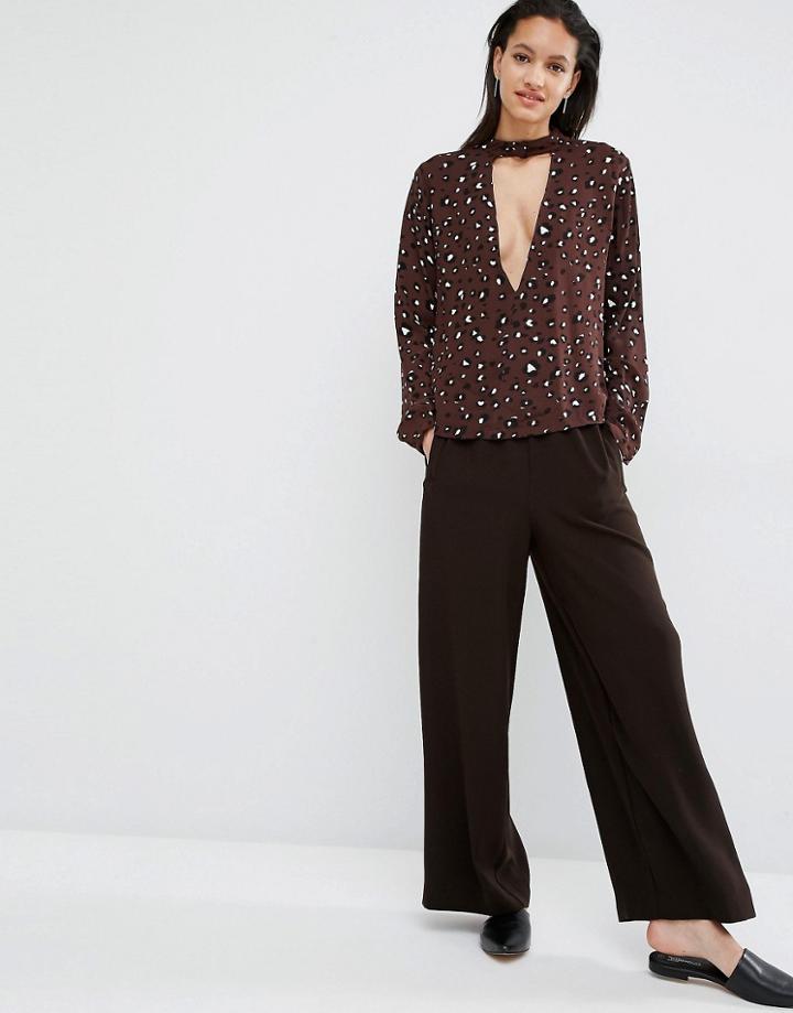Just Female Paulo Wide Leg Pant - Brown