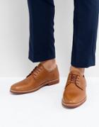 Red Tape Derby Shoes In Milled Tan Leather - Tan