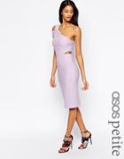 Asos Petite Texture Asymmetric Cutout Pencil Dress - Gray