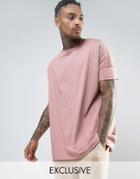 Mennace Oversized T-shirt In Washed Pink - Purple