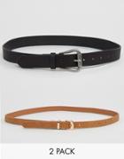 Asos 2 Pack Jeans And Skinny Belt Pack - Multi