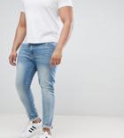 Asos Design Plus Super Skinny Jeans In Light Wash - Blue