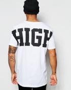 Asos Longline T-shirt With Mesh Effect Back Print - White