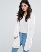Only Pop Feather Open Cardigan - Cream