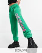 Collusion Branded Cuffed Set Sweatpants In Green