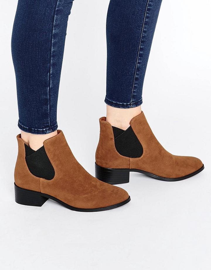 Pull & Bear Suedette Chelsea Boot - Brown