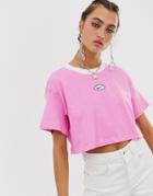 Nike Pink Embroidered Swoosh Crop Top