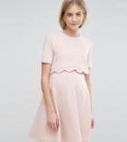 Asos Maternity Nursing Scallop Dress With Short Sleeve