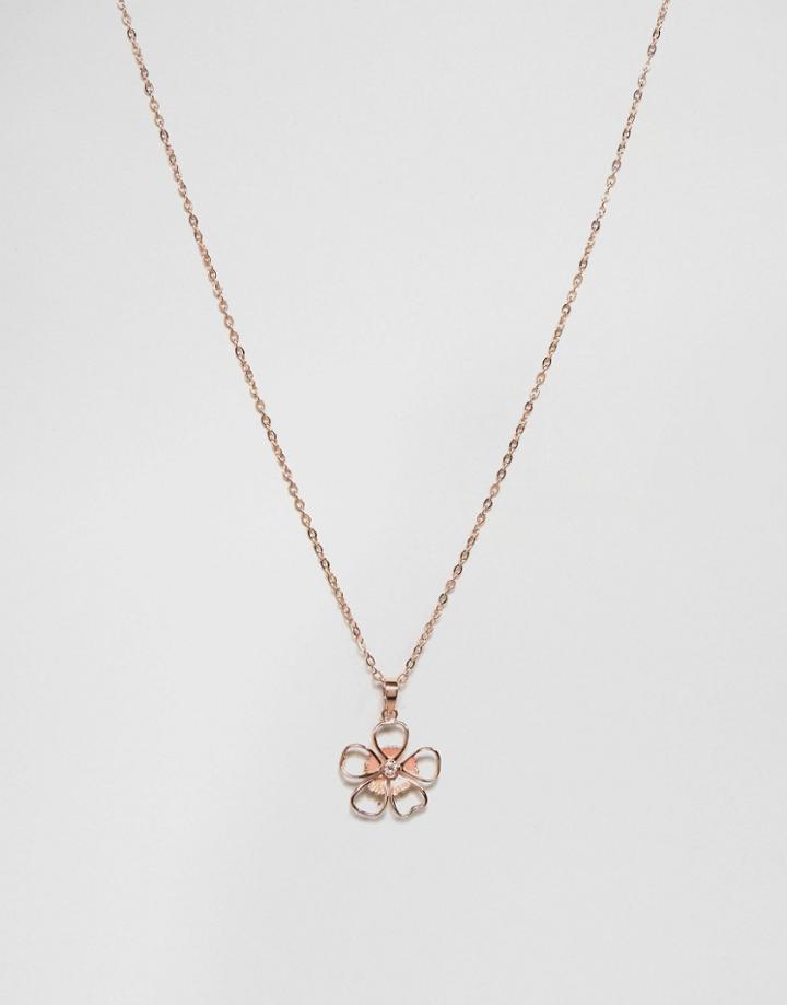 Ted Baker Enamel Small Flower Pendant Necklace - Gold