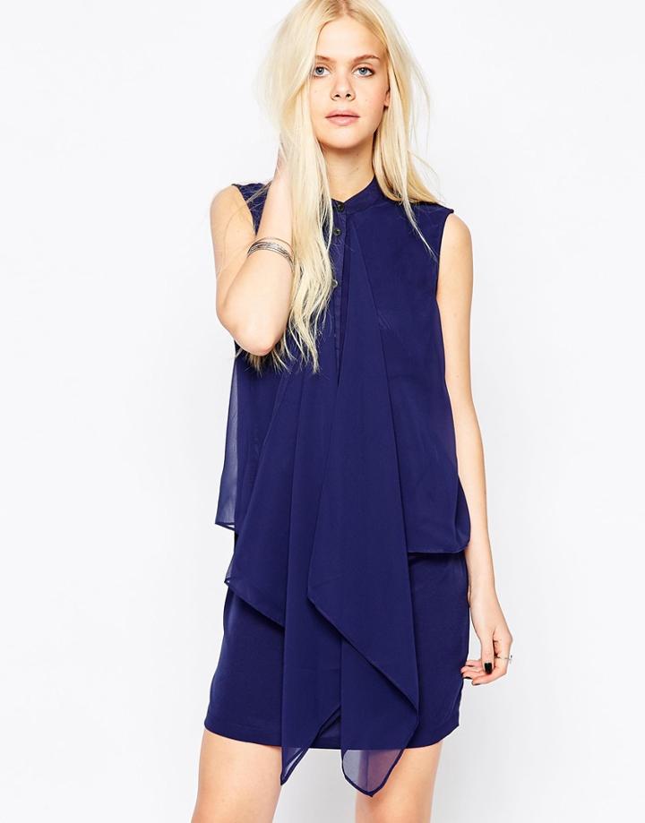 Religion Session Sleeveless Shirt Dress - Medival Blue
