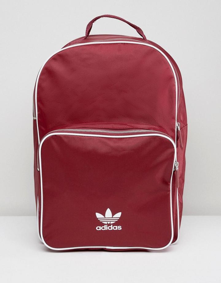 Adidas Originals Adicolor Backpack In Burgundy Cw0627 - Red