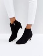 New Look Kitten Heel Suedette Ankle Boot - Black