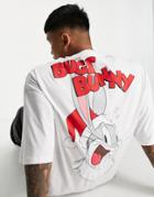 Asos Design Oversized T-shirt With Bugs Bunny Print In White-black
