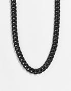 Asos Design Short Chunky Chain In Matte Black