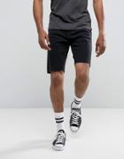 Pull & Bear Skinny Denim Shorts In Black - Black