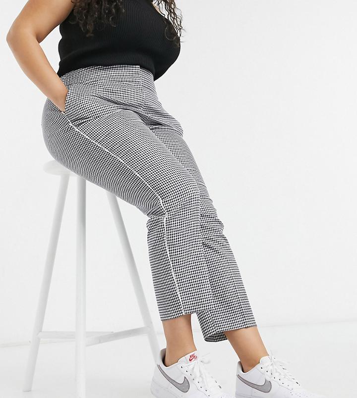Simply Be Pants In Check-grey