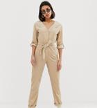 Mango Cord Jumpsuit In Beige