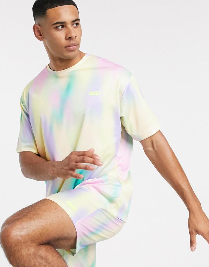 Asos 4505 Training Oversized T-shirt With Pastel Print-multi