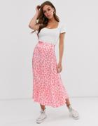 Ghost Tabitha Cheetah Print Satin Midi Skirt-multi