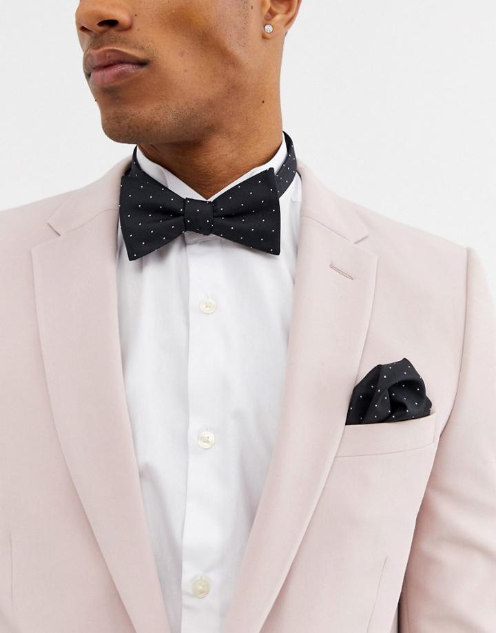 Selected Homme Polka Dot Bow Tie & Pocket Square Set-multi