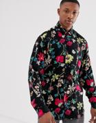 Jack & Jones Premium Long Sleeve Floral Print Shirt - Yellow