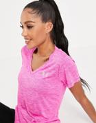 Under Armour Training Tech Twist V Neck T-shirt In Pink