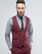 Noose & Monkey Skinny Tuxedo Vest - Red