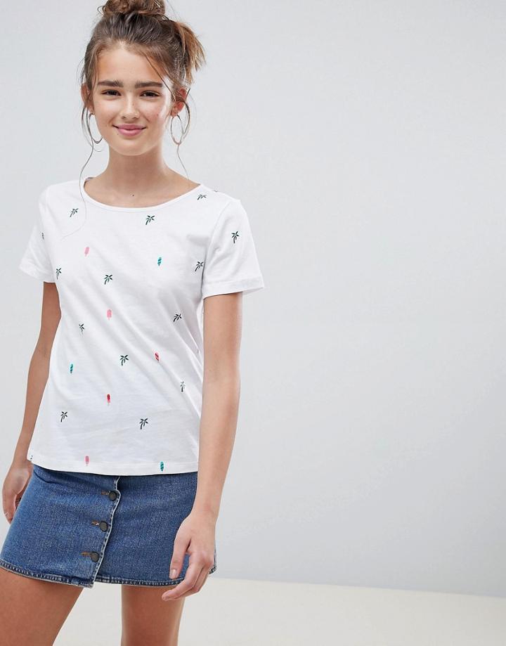 Only Palm Printed T-shirt - White