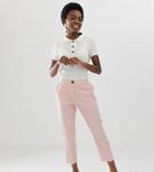 Asos Design Petite Linen Clean Cigarette Pants - Pink