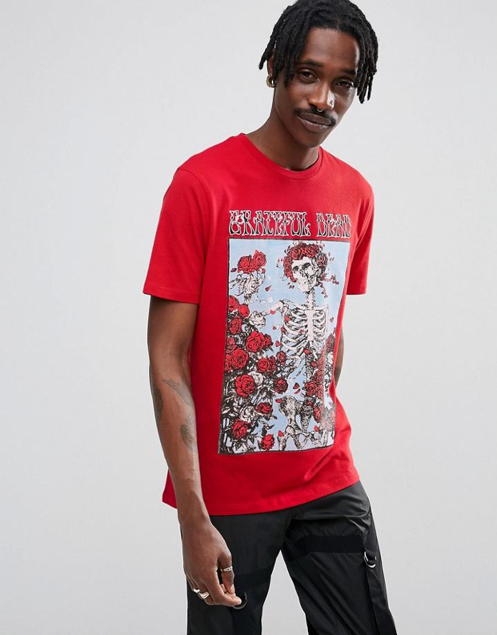 Asos Grateful Dead Relaxed Band T-shirt - Red