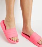 Asos Design Wide Fit Freya Pool Slides In Neon Pink