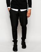 Asos Slim Cropped Smart Joggers With Zips - Black