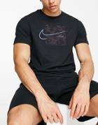 Nike Running Dri-fit Run Division Logo T-shirt In Black
