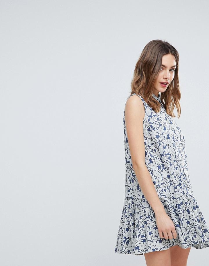 Deby Debo July Floral Print Shirt Dress - Blue